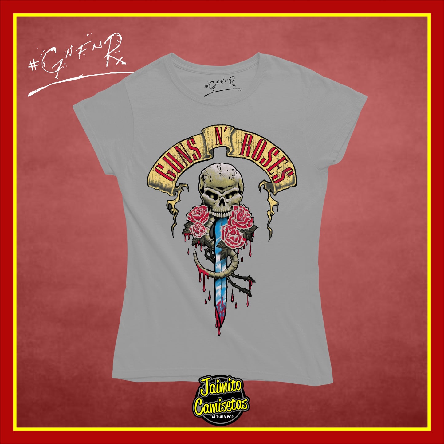 Camiseta GunsnRoses Skull n rose