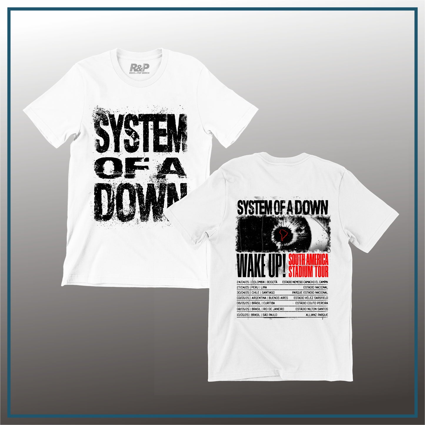 Camiseta System of a Down blanca Gira 2025