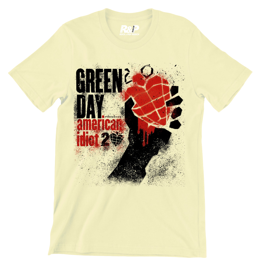 Camiseta Green Day American Idiot crema