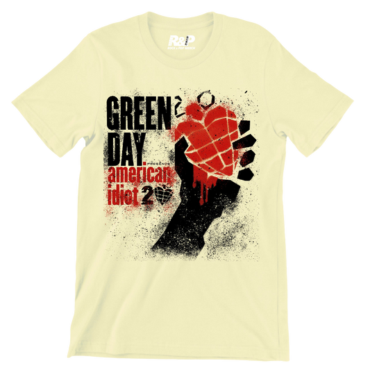 Camiseta Green Day American Idiot crema