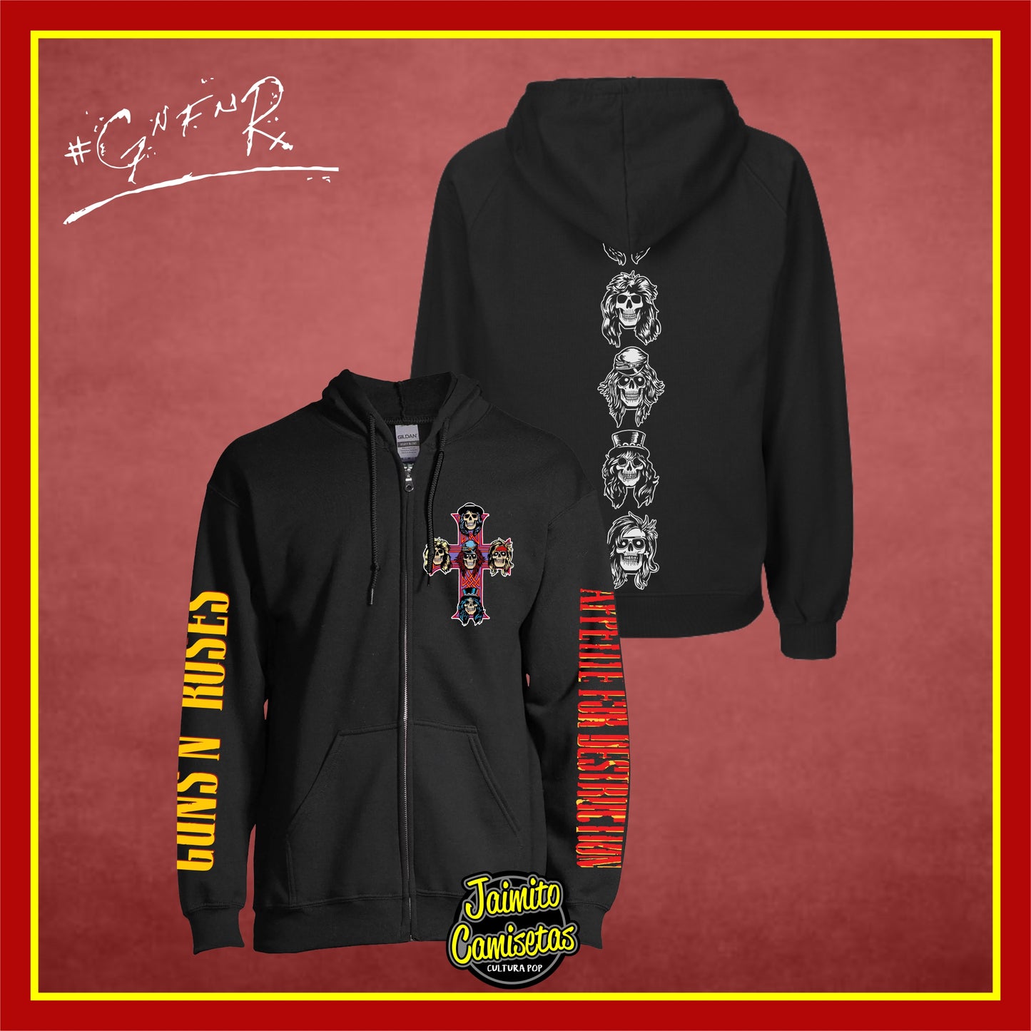 Hoodie GunsnRoses Appetite Skulls