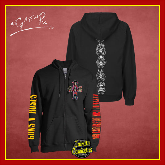 Hoodie GunsnRoses Appetite Skulls