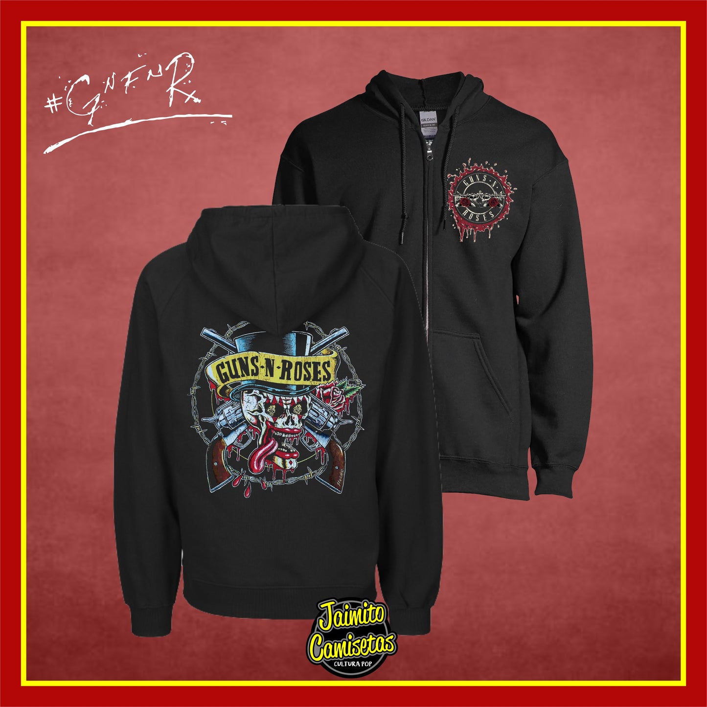 Hoodie GunsnRoses Crazy skull