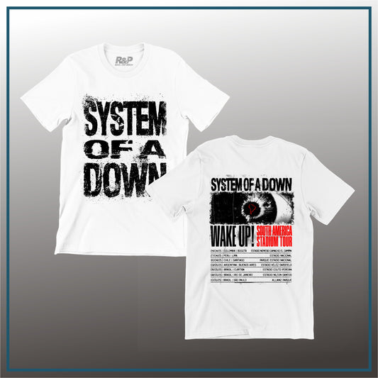 Camiseta System of a Down blanca Gira 2025