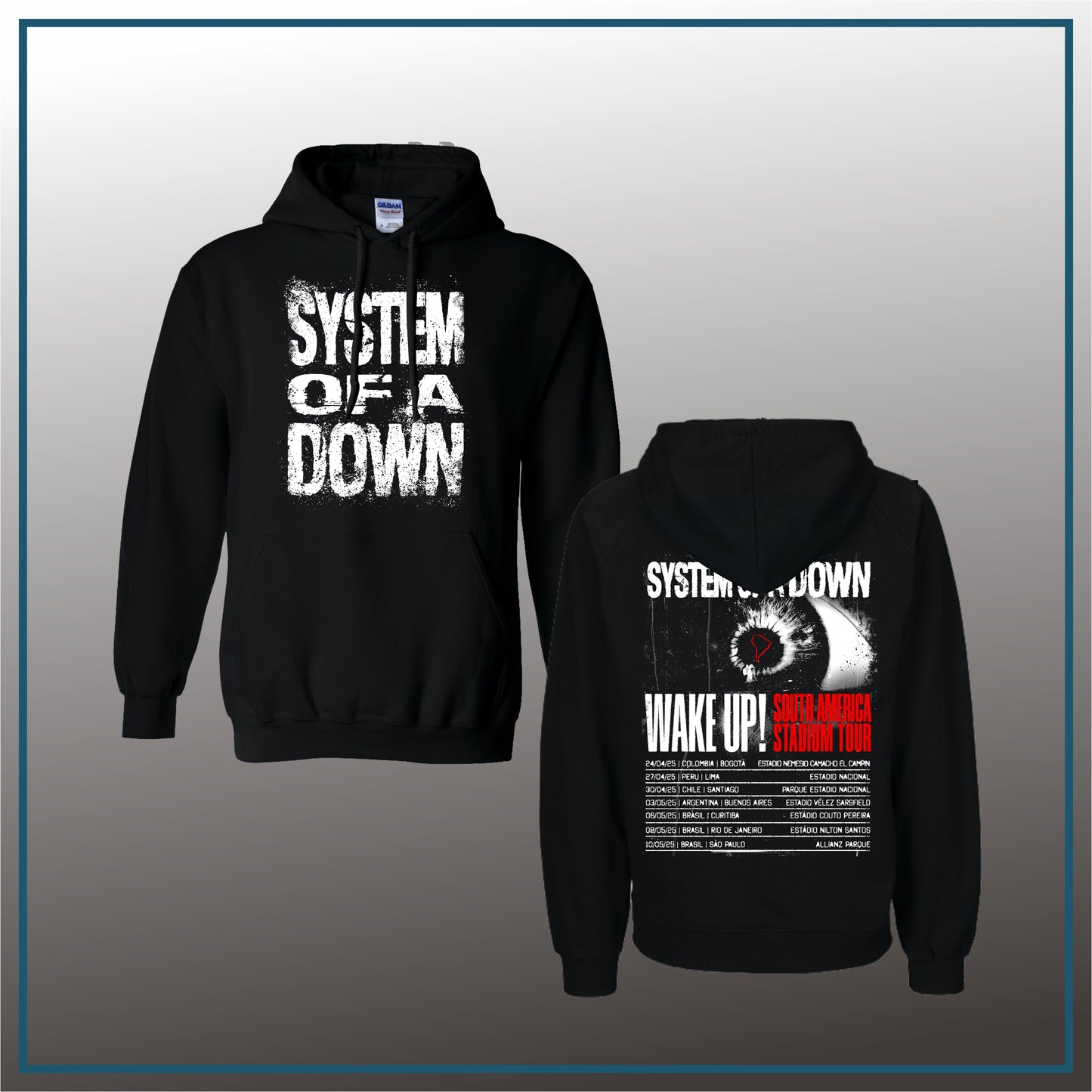 Hoodie System of a Down logo y gira 2025