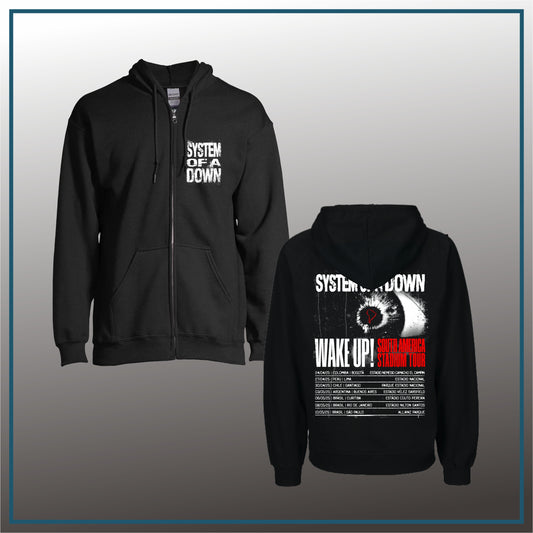 Hoodie System of a Down logo pequeño y gira 2025