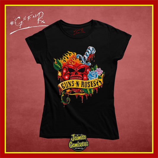 Camiseta GunsnRoses heartskull